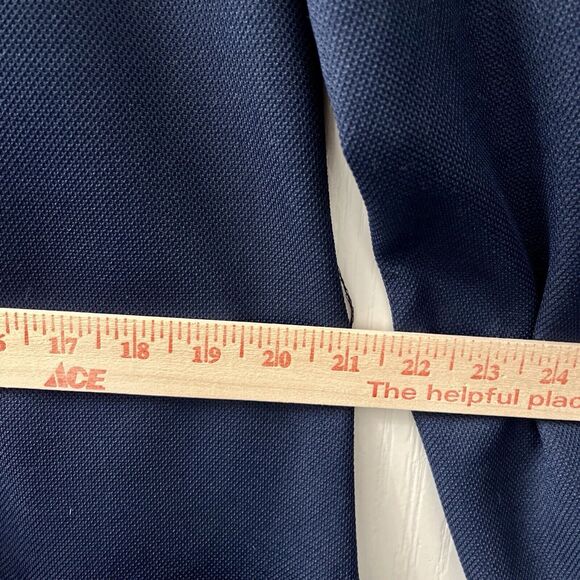 Vtg Butte Knit A Line Dress Dacron Polyester Gogo Mod 60s Navy Blue Smock Coat - Picture 7 of 9